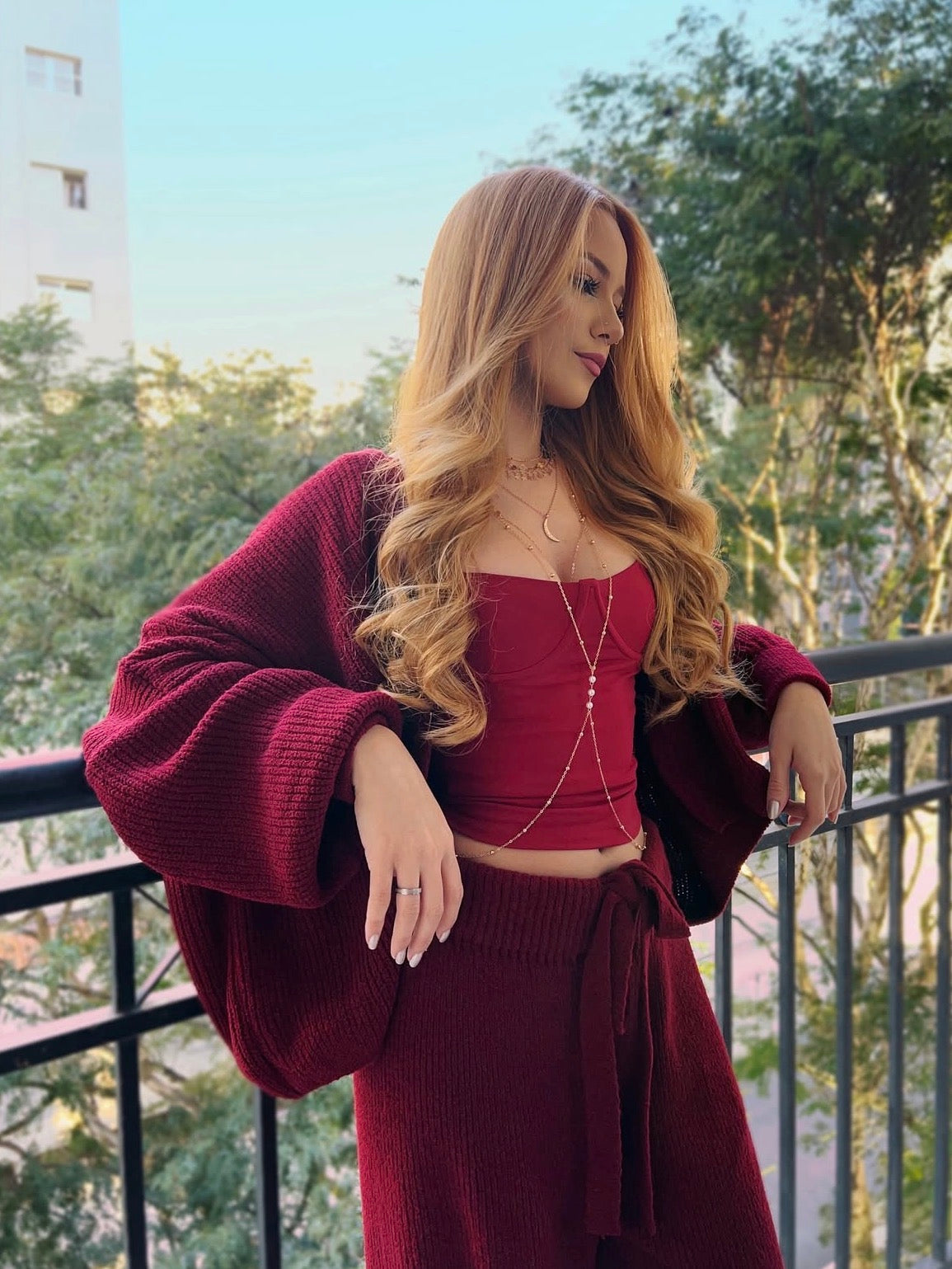 Cardigan Violet Burdeo