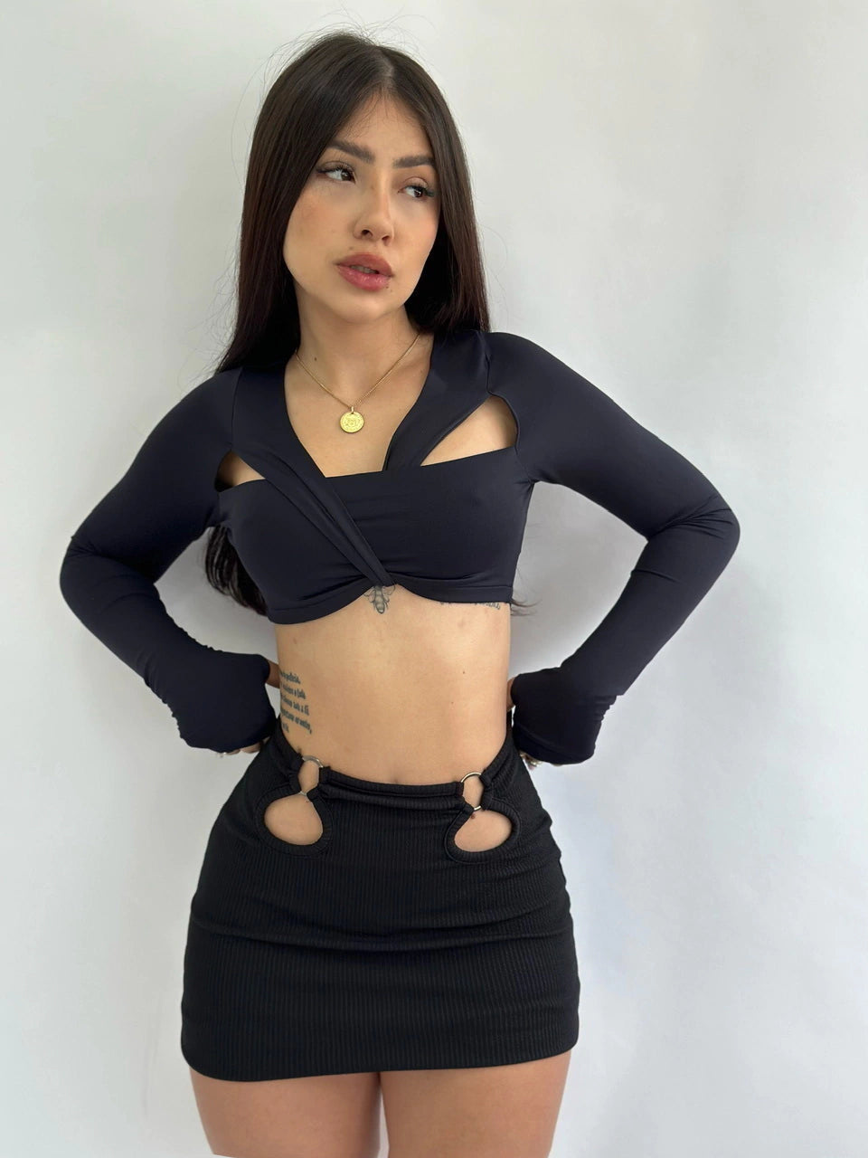 Mini Falda Maca Negro