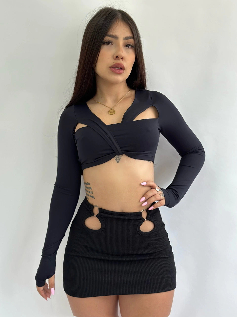 Mini Falda Maca Negro