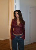 Crop Katty Burdeo Encaje