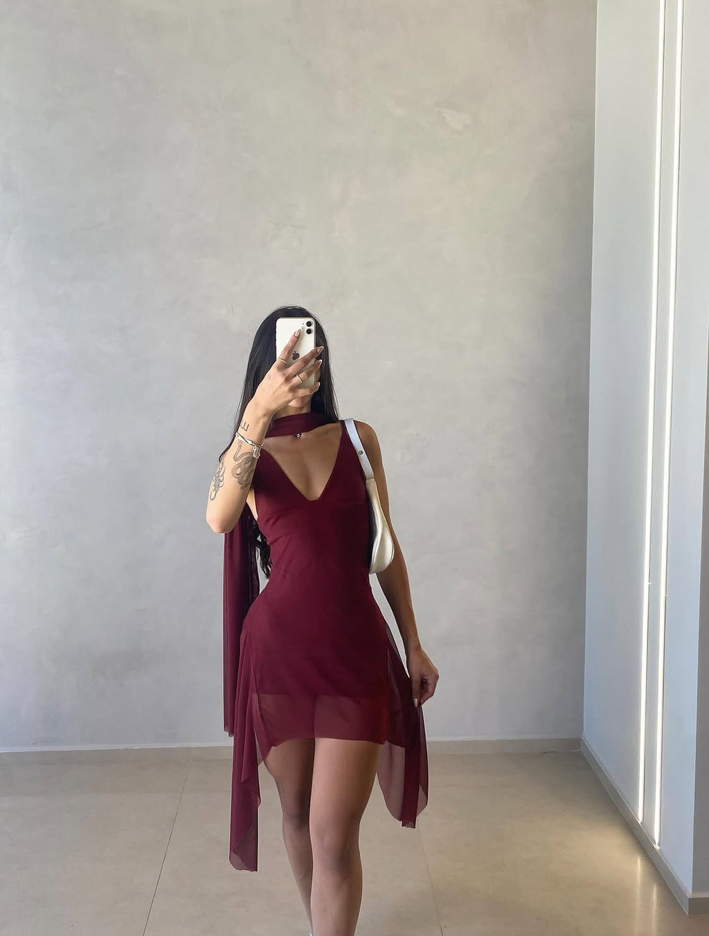 Vestido Menfis Burdeo