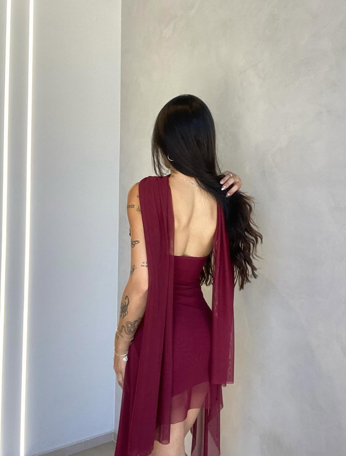 Vestido Menfis Burdeo