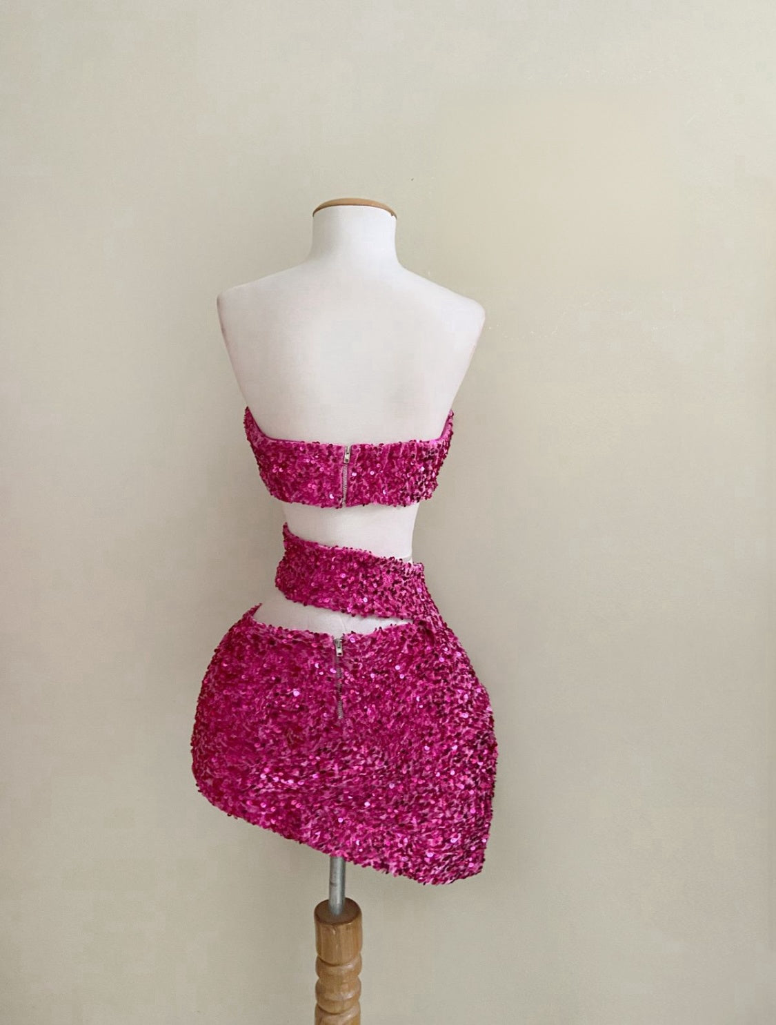 Vestido Lentejuelas Fucsia