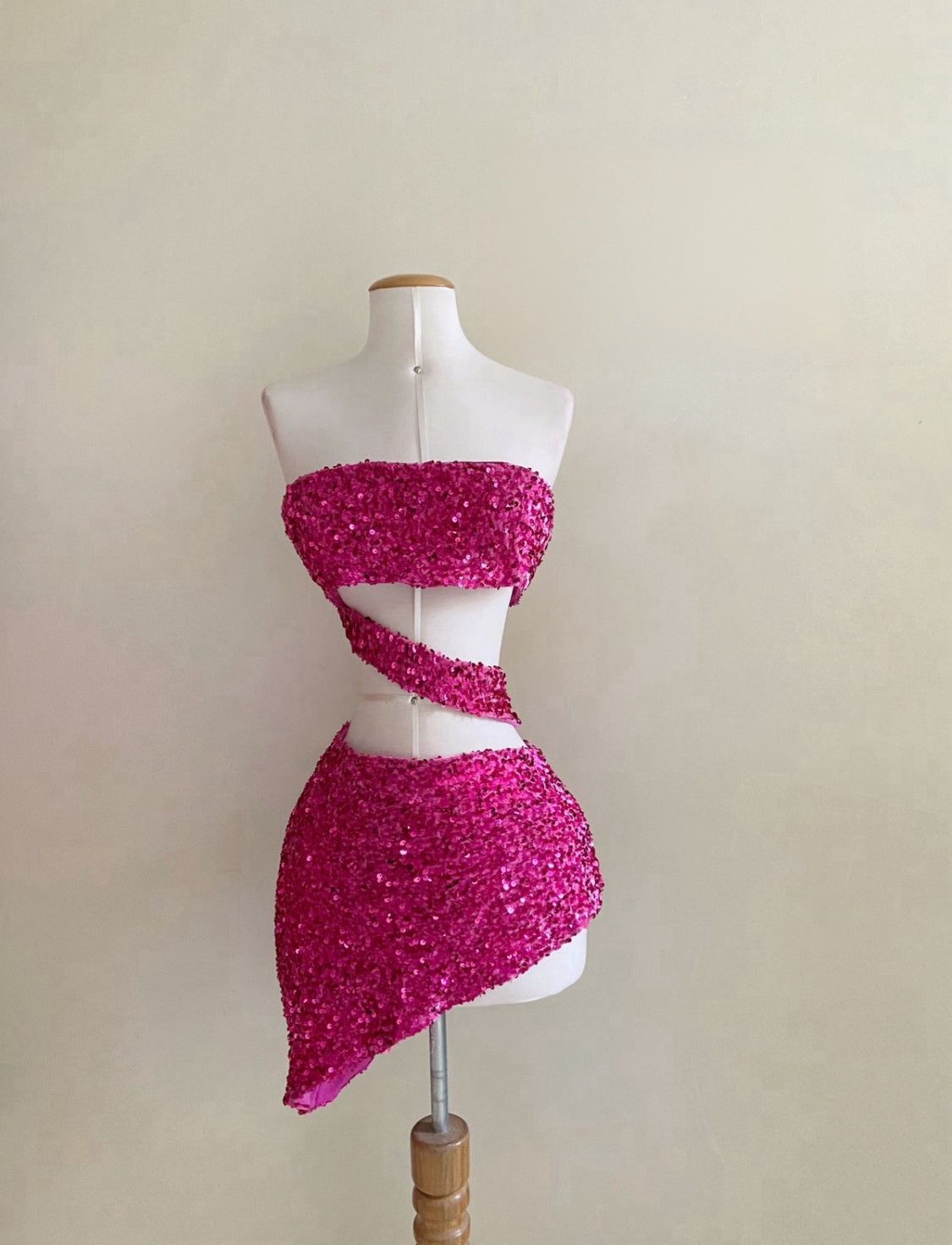 Vestido Lentejuelas Fucsia
