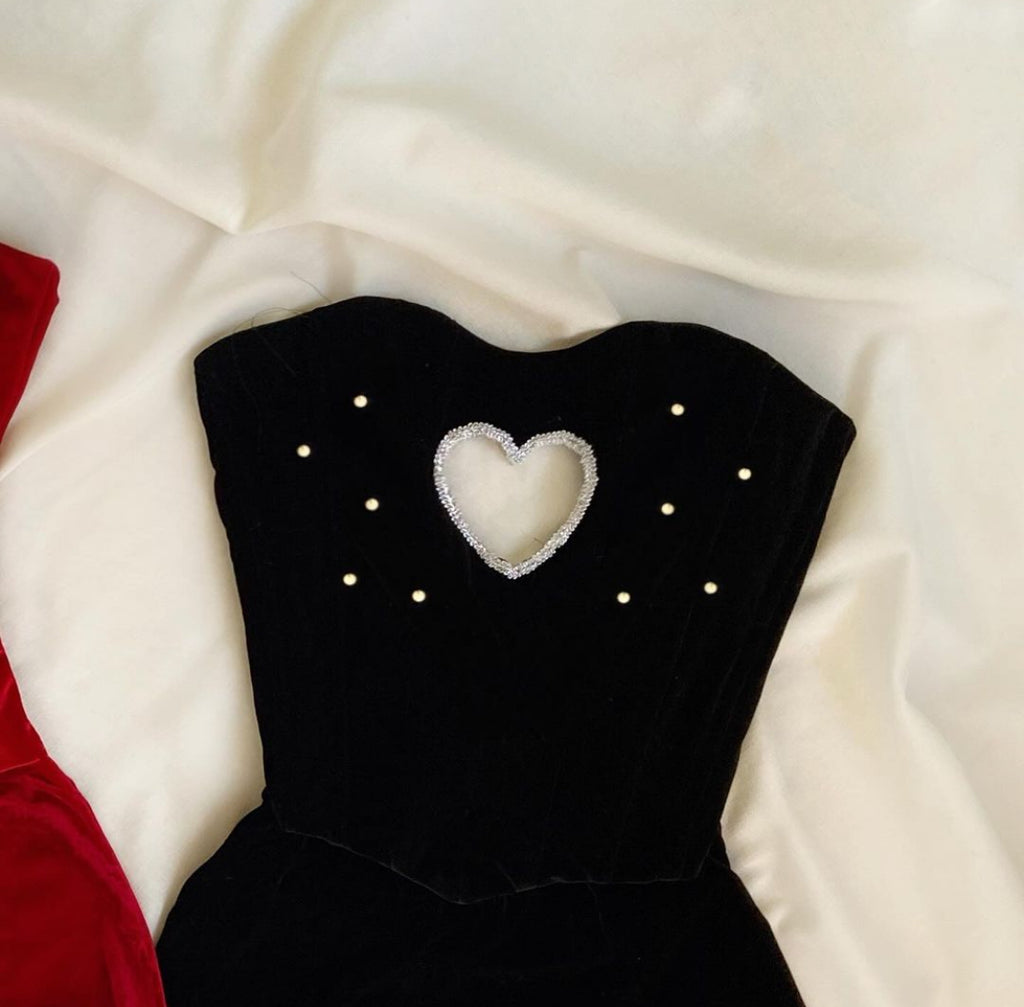 Vestido Carrie Negro con Brillo