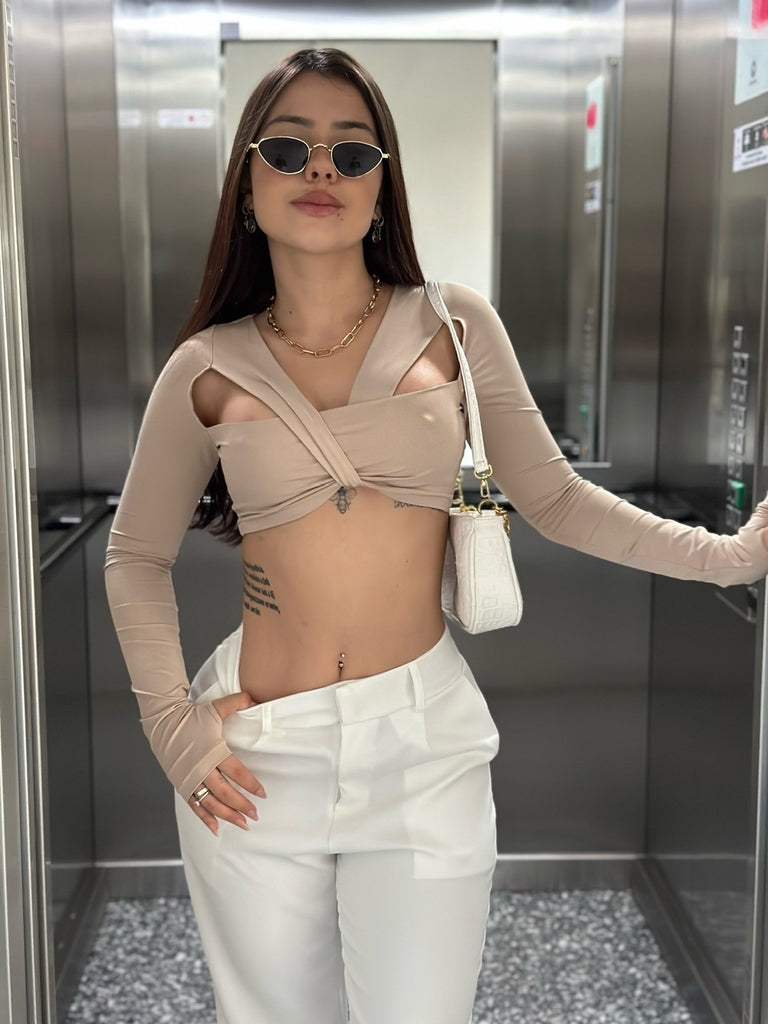 Crop Piper Beige
