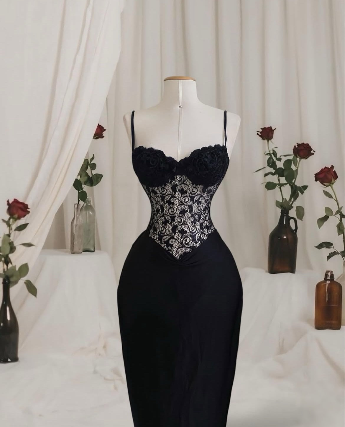 Vestido Paloma Negro Largo